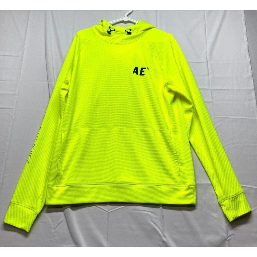 American Eagle Outfitters Flex Hoodie Mens Medium Neon Yellow Performance Sports